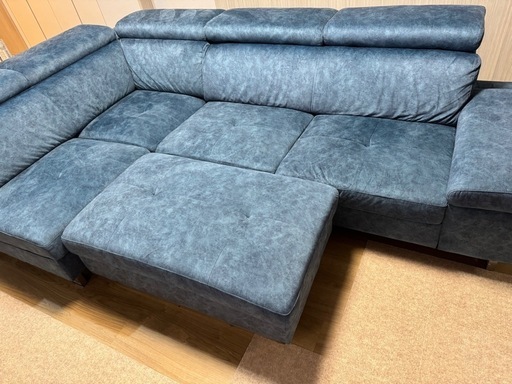 ⭐️定価17万【引き取り限定】ブルー 大型カウチソファ