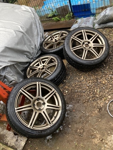 BRIDGESTON BEO S03 中古ホイール 4本 7J 17インチ PCD100 4穴 +35 ハブ73