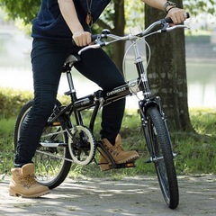 新品未組立 ★シーボレー★20インチ折りたたみ自転車ブラック JYX18025081701の画像