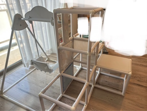 子ども用　滑り台ブランコ鉄棒　キッズパーク ジャングルジム 折りたたみ 室内 ブランコ 組み立て簡単 2畳 すべり台