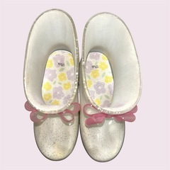 【可愛い】ロペピクニック❤キッズレインシューズ　17センチ ピンクリボン　長靴の画像