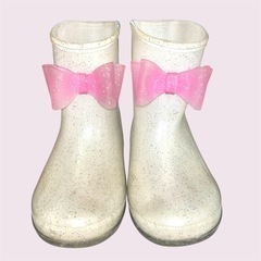 【可愛い】ロペピクニック❤キッズレインシューズ　17センチ ピンクリボン　長靴の画像
