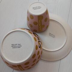 未使用品★ニコット　ラブリーキャッツ食器３点セットの画像