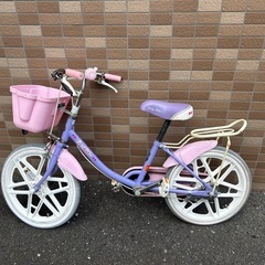 女子に！18インチ ECO-Kids 幼児用自転車 ラベンダ&ピンクの画像