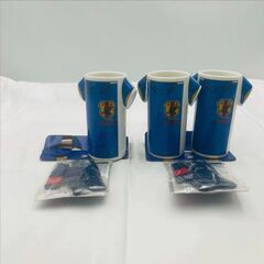 【❗️✨KIRIN×JFA 非売品セット✨❗️】✨応援マグカップ3個＋ネックストラップ付き サムライブルー日本代表グッズ✨簡易清掃済❗️の画像