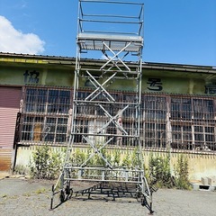 NIPOOON STEEL 日鉄建材 アップスター 36型 US36S 中古 3,6m 移動式 ローリングタワー 足場 高所作業 ５段階調節 手動バネ式 高所作業台の画像