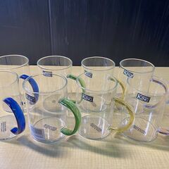 T511-649066/キングクリスタル カラーハンドルガラスカップ 8個 温かい飲み物にも冷たい飲み物にも適していますの画像