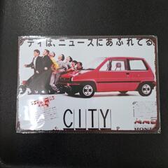 ⏹️新品未使用/ホンダシティ/マッドネス　ブリキ看30cm×20cmの画像