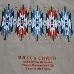 正規品：ボールアンドチェーン　幾何学模様　刺繍バッグ　Mの画像