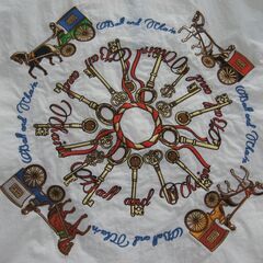 正規品：ボールアンドチェーン　KEY＆CARRIAGE　刺繍バッグ　Mの画像