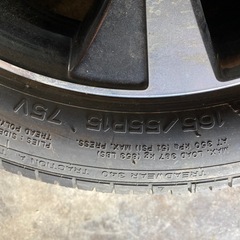 【長野県より】165/55R15ノーマル＋スズキ純正アルミセットの画像