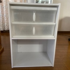 透明プラスチック 2段収納ボックス/棚セット(家具)
の画像