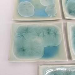 B【25*70128】結晶 銘々皿 啓吉作 啓吉窯 KEIKICHI☆結晶釉☆常滑焼☆お皿☆5枚セットの画像