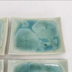 B【25*70128】結晶 銘々皿 啓吉作 啓吉窯 KEIKICHI☆結晶釉☆常滑焼☆お皿☆5枚セットの画像