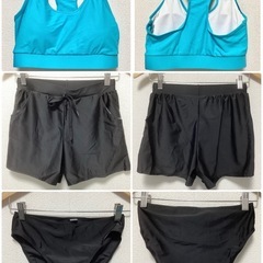 《未使用品》【Surfers Co. 】ラッシュガード 水色×黒 4点セットの画像