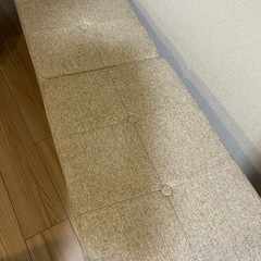 【美品】収納ベンチ ベージュ　2人掛け 幅120 奥行37 高さ40cm の画像