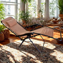 【定価1.4万円｜2023年購入】Amazonベーシック 屋外用リクライニングチェア 2脚セット✨折りたたみ・無段階調整・クッション付の画像