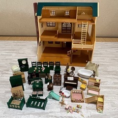 【家具付き】(廃盤品)緑の丘の大きなおうち シルバニアの画像