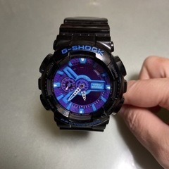 最終価格‼️早い者勝ち‼️美品‼️G-SHOCK デジタル腕時計 ブラック・パープル　GA110HCの画像