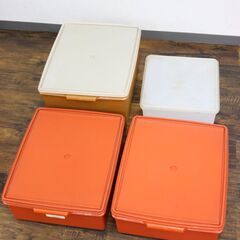 ≪U1251ジ≫ TUPPERWARE/タッパーウェア 10点 まとめ/セット 収納ケース/衣装ケース/ロングケース 保存容器 現状品の画像