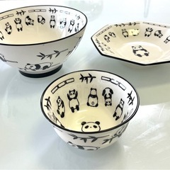 中華3点セット　パンダ　食器の画像