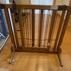 リッチェル ペット用木製おくだけドア付ゲートS ブラウン ペット | ペットゲート 木製 ドア付きの画像