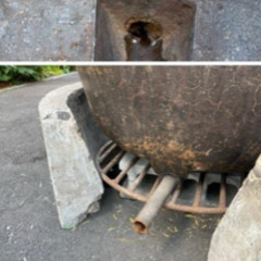 五右衛門風呂　薪風呂　890mm高さ700mm 木製蓋　直径800mmの画像