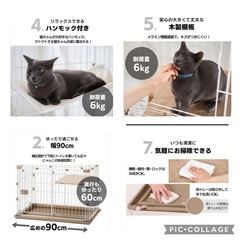 アイリスオーヤマ ウッディキャットケージ2段 PWCR-962V ライトナチュラル 猫の画像