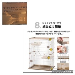アイリスオーヤマ ウッディキャットケージ2段 PWCR-962V ライトナチュラル 猫の画像