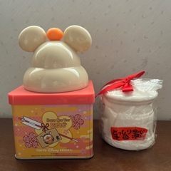 ディズニーの缶缶＆郵便ポストの貯金箱の画像