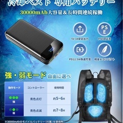 KLIFE ペルチェ冷却リュック　3つ冷却ブレートペルチェ素子 30000mAh大容量バッテリー付き 強弱モード空調冷却服の画像
