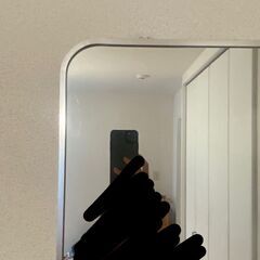全身鏡　お洒落　銀フレームの画像