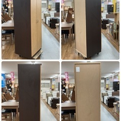 S783 ⭐中村敬木工 ワードローブ クローゼット ブラウンコンビカラー 幅60cm USEDの画像