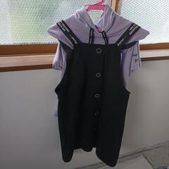 🍀【未使用品】女児半袖パーカーとジャンスカセットの画像