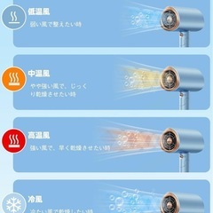 【早い者勝ち】ヘアドライヤー 大風量 高濃度 マイナスイオン パワフル乾燥 静音の画像