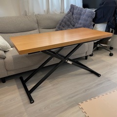 美品 ダイニングテーブル 昇降リビングテーブル ニトリ 【定価：39,990円】 の画像