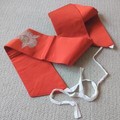 【美品】着物　帯　2点セット　朱色の画像