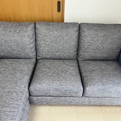 カウチソファ　ニトリ　ファブリックの画像