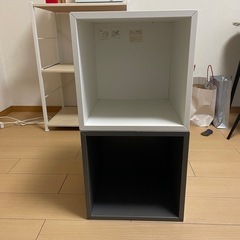IKEA カラーボックス（白•黒セット）の画像
