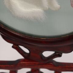 猫　両面刺繍　オッドアイ白い猫の刺繍アート 　中国工芸品の画像
