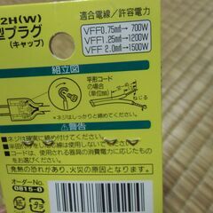 ELPA 平形 プラグ キャップ A-22H(W) お譲りします。＊石川県＊美川より＊期間限定の画像