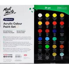 新品未使用！Mont Marte アクリル絵の具 セット 筆付き 24色の画像