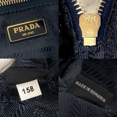【美品】PRADA プラダ デニム ポーチ 三角ロゴ 化粧ポーチ 小物入れ の画像