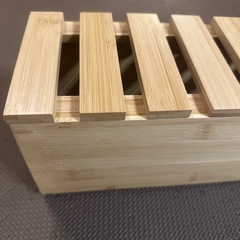 電源タップ　ケーブル　収納ボックス　竹製の画像