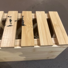 電源タップ　ケーブル　収納ボックス　竹製の画像