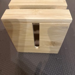 電源タップ　ケーブル　収納ボックス　竹製の画像