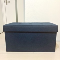 収納スツール　デニム調の画像