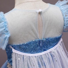 キッズドレス 新品120cm  プリンセス エルサ 仮装 コスプレ 水色 ドレス 女児の画像