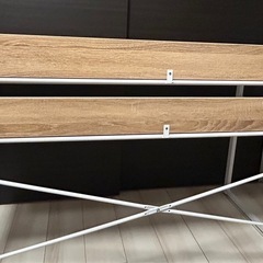【美品】オフィステーブル　木目　白　幅120cmの画像
