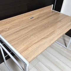 【美品】オフィステーブル　木目　白　幅120cmの画像